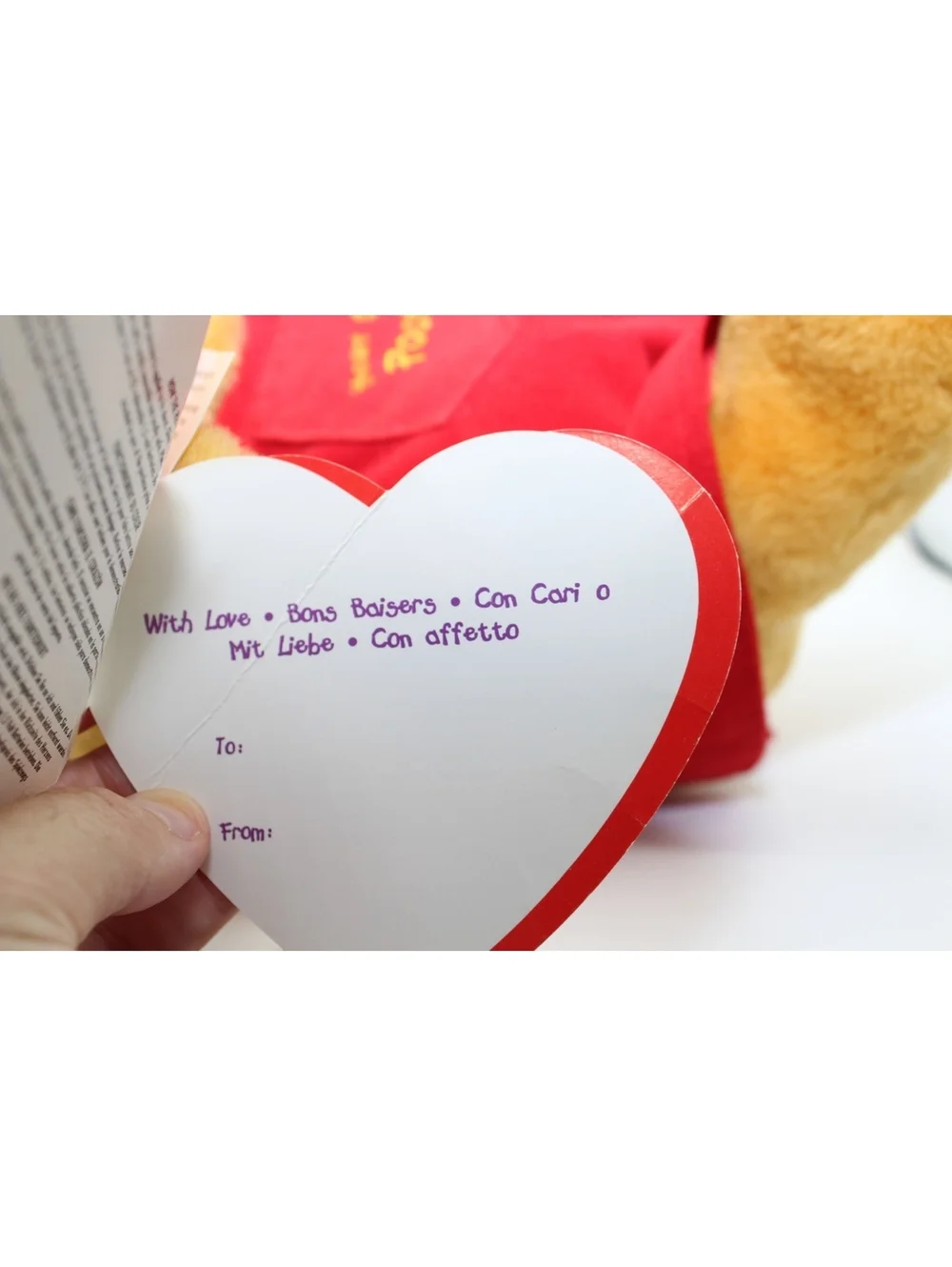 New Vintage Walt Disney Winnie the Pooh Valentine Day Plush Heart Beat Pooh 11
